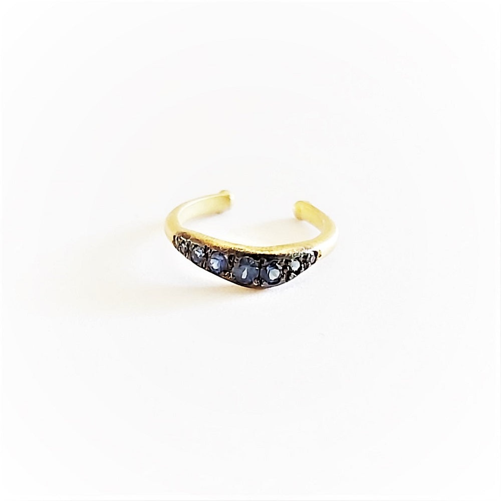 Sapphire Ear Cuff Single
