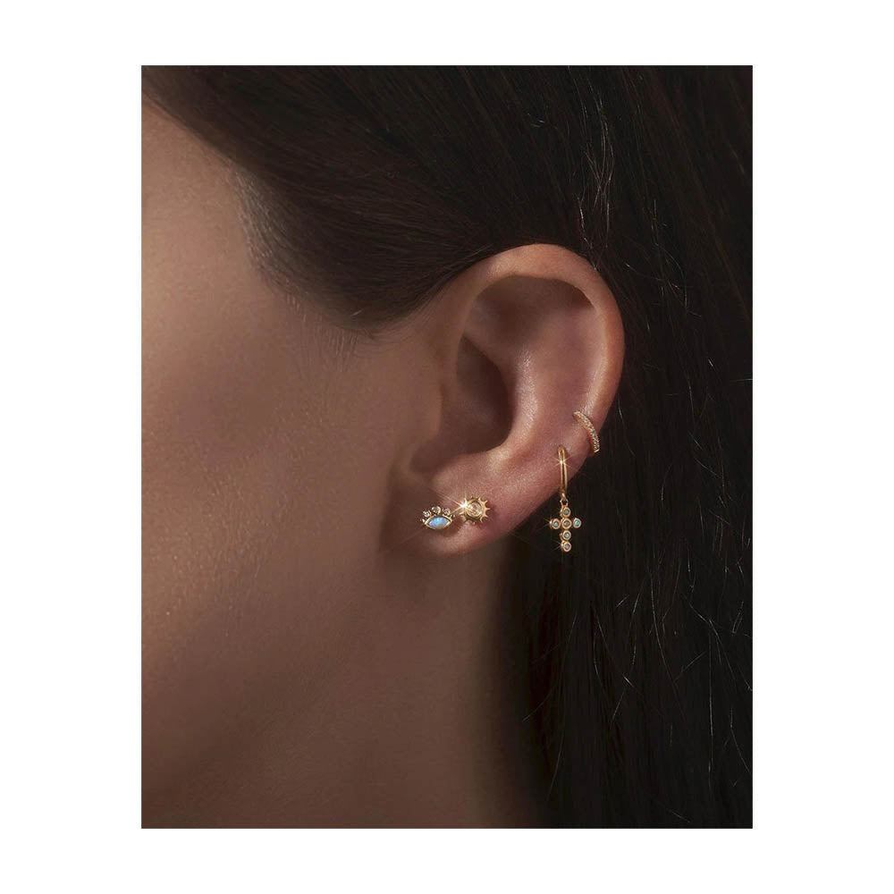 Cross Huggie Single Earring