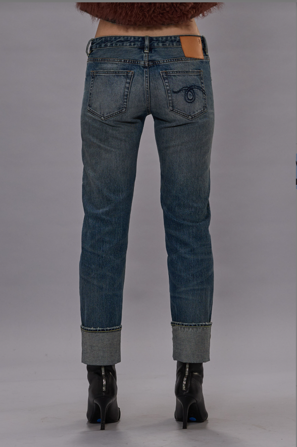 Cuffed Boy Straight Selvedge Blue