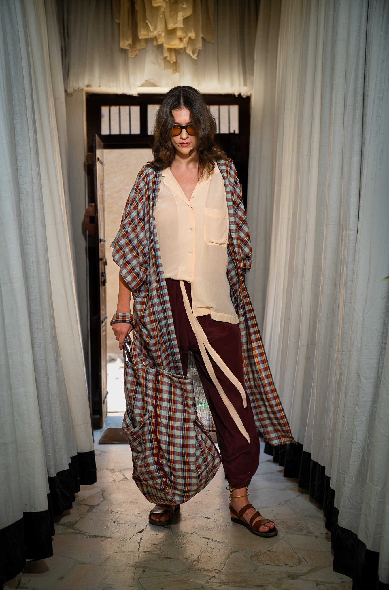 Voyage Abaya Madras Check