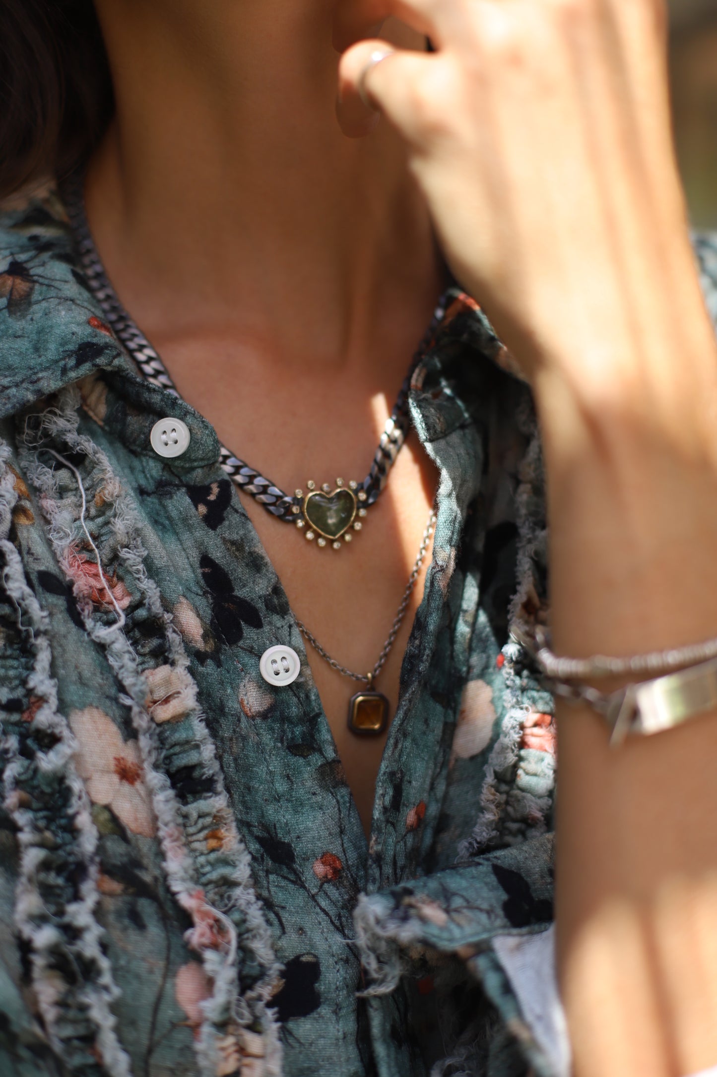 Green Tourmaline Heart Necklace