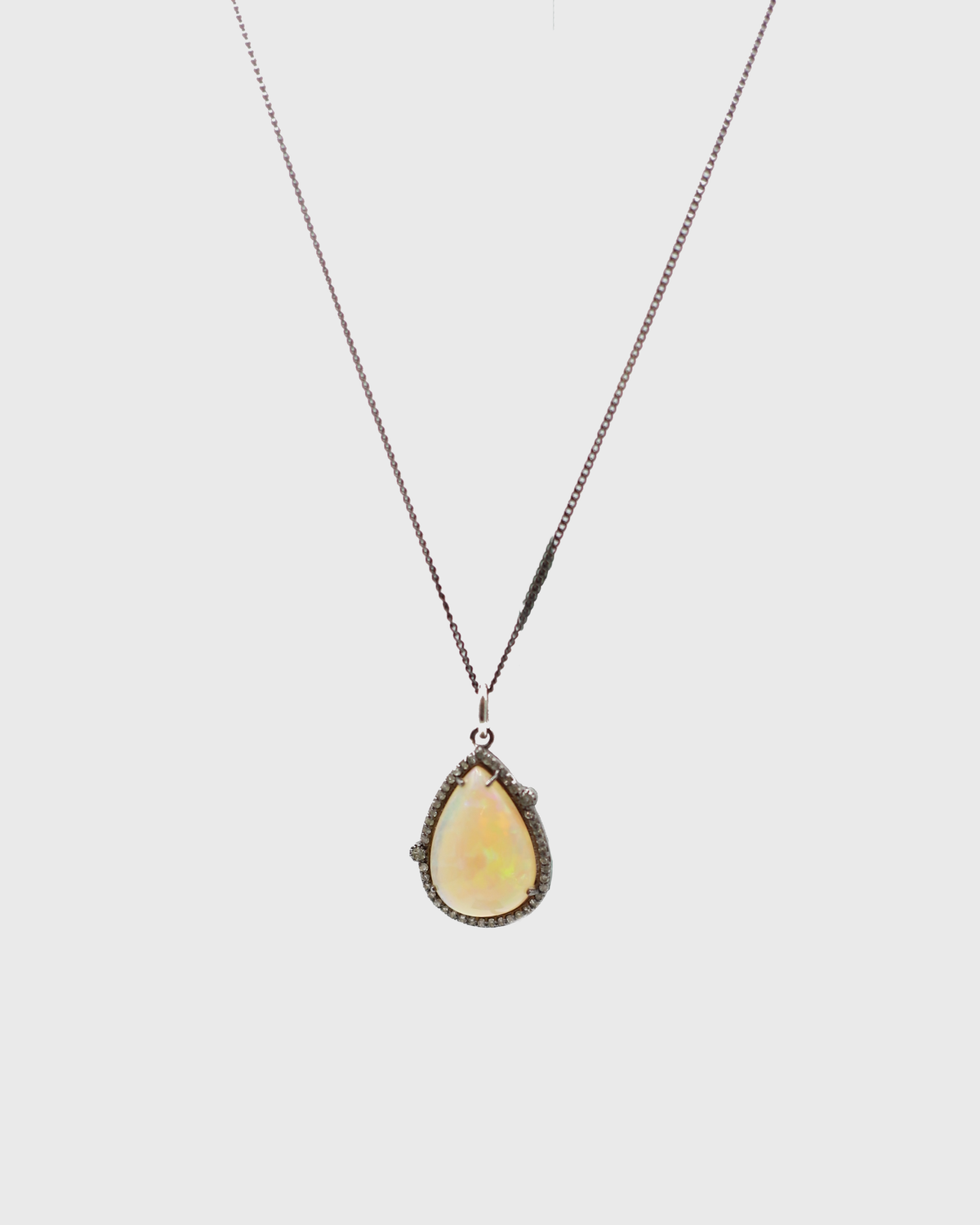 Opal & Paved Diamond Necklace