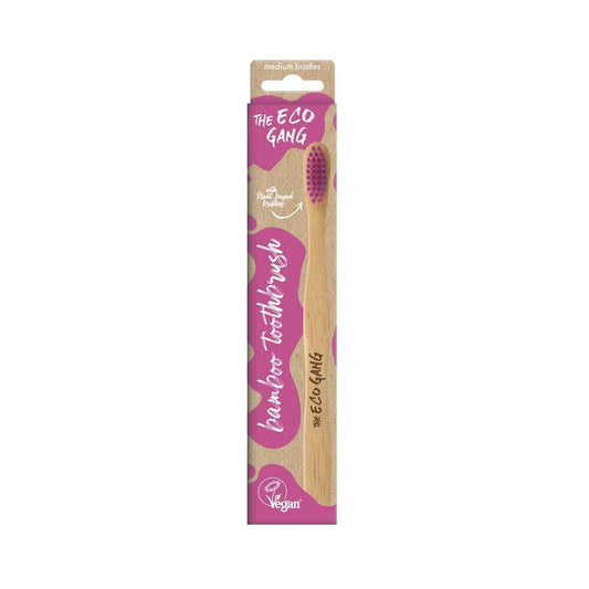 Medium Bamboo Toothbrush Pink