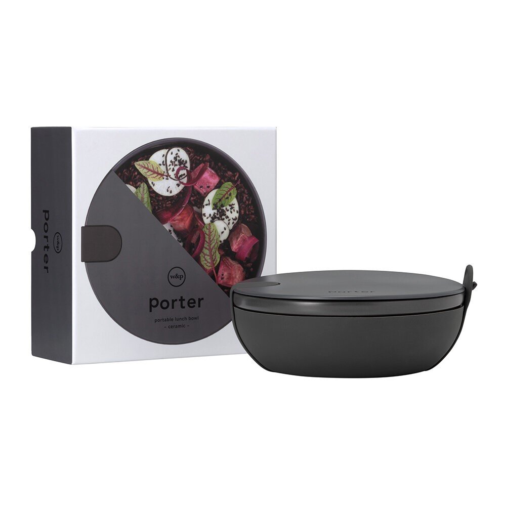 Portable Ceramic Lunch Bowl Charcoal