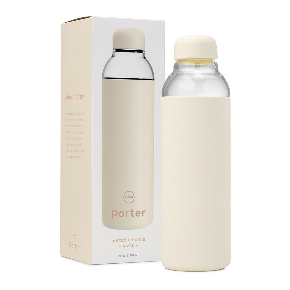 Portable Glass Water Bottle Cream