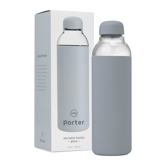 Portable Glass Water Bottle Slate