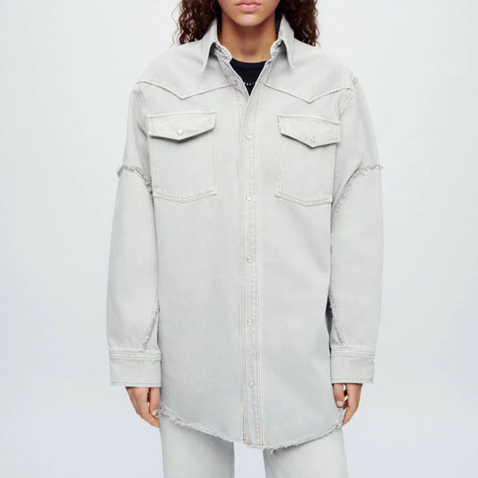 Oversized Shirt Jacket Grey