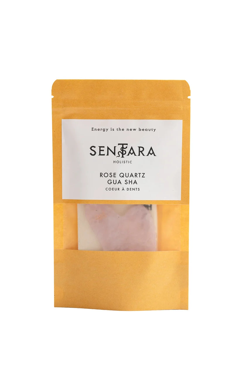 Rose Quarts Heart Tooth Gua Sha