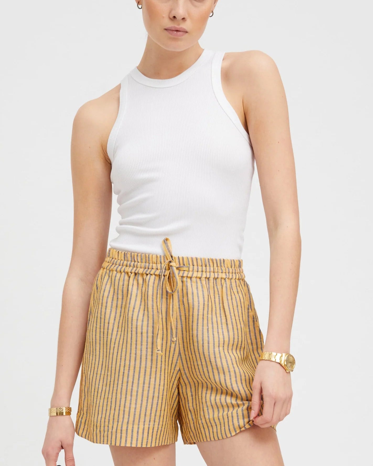 White Racer Tank