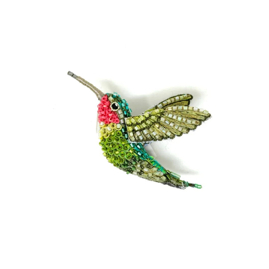 Ruby Hummingbird Brooch