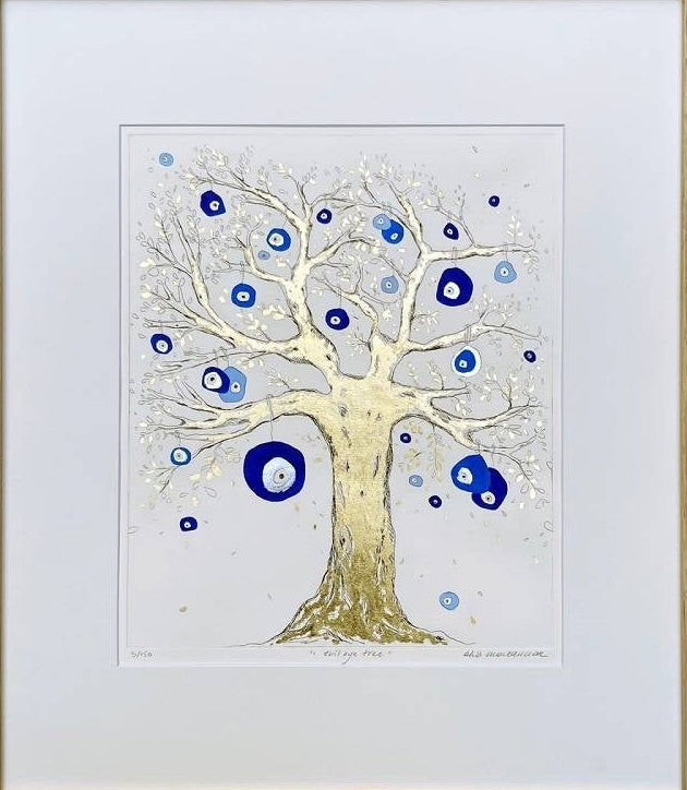 Big Evil Eye Tree Etching