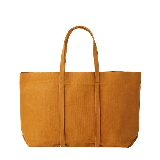 Washed Canvas 6-Pockets Tote Large Mustard