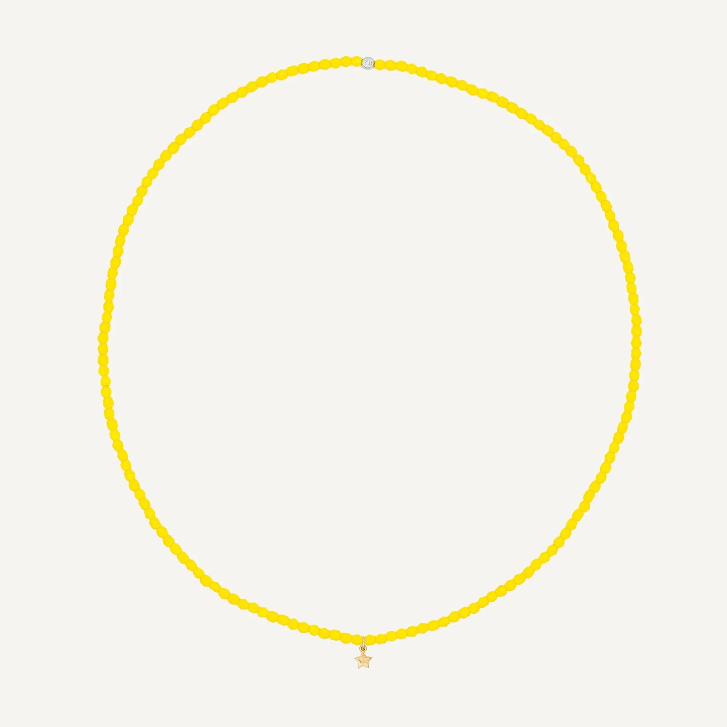 Neon Yellow Bracelet Necklace with Star Pendant