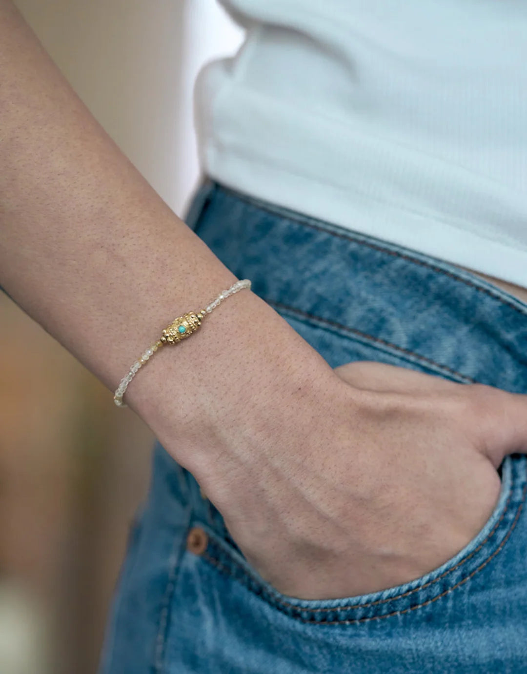 Yuvy Turquoise Rakhi Bracelet