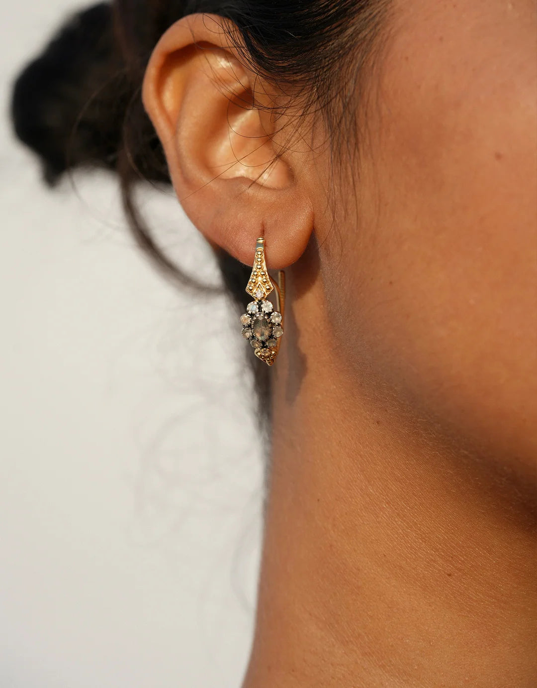 Anne Labradorite and Moonstone Earring