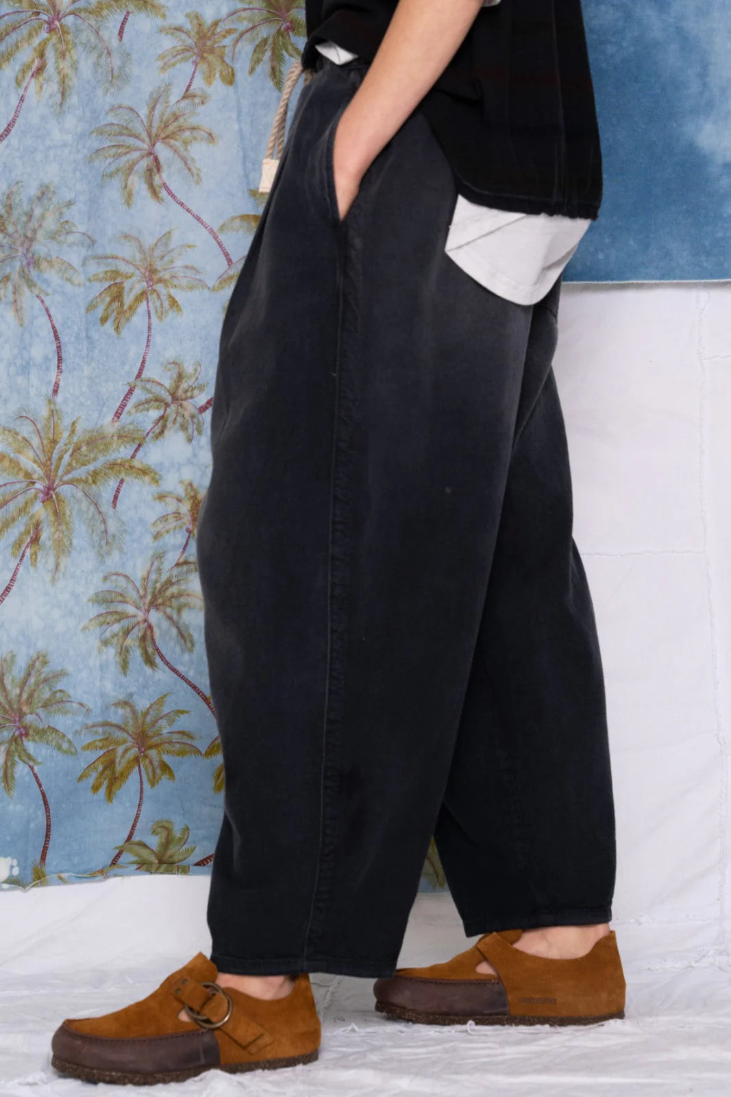 Kyoto Cotton/Linen Pants Smoke Black