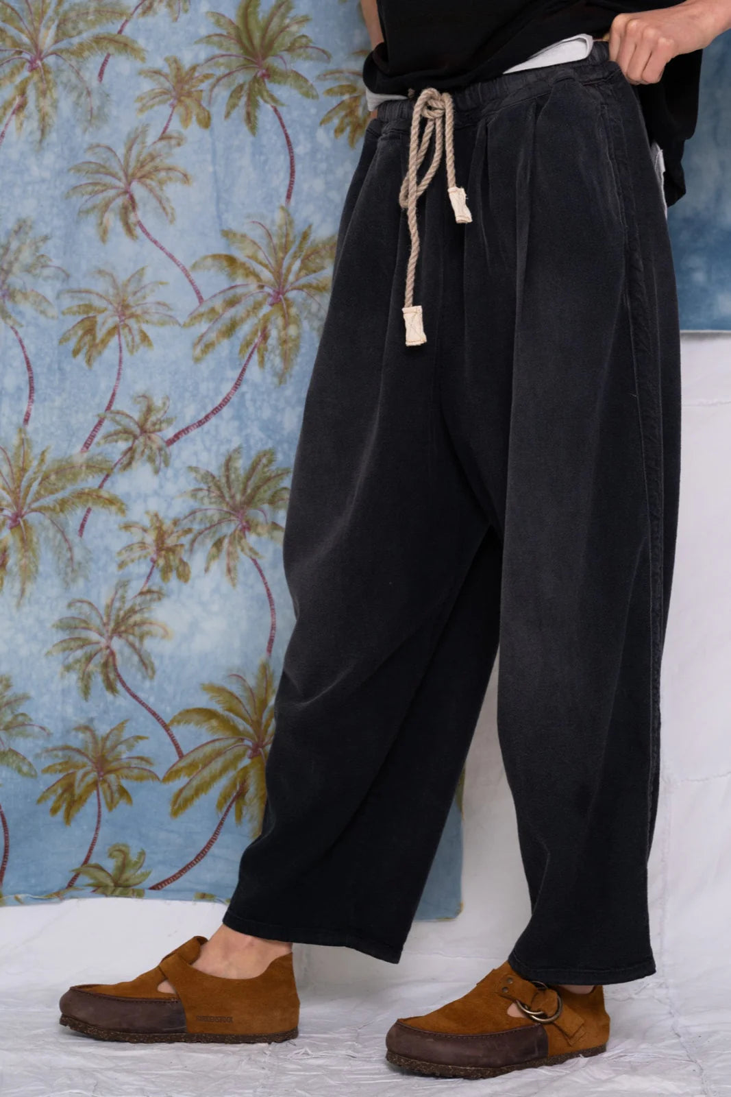 Kyoto Cotton/Linen Pants Smoke Black