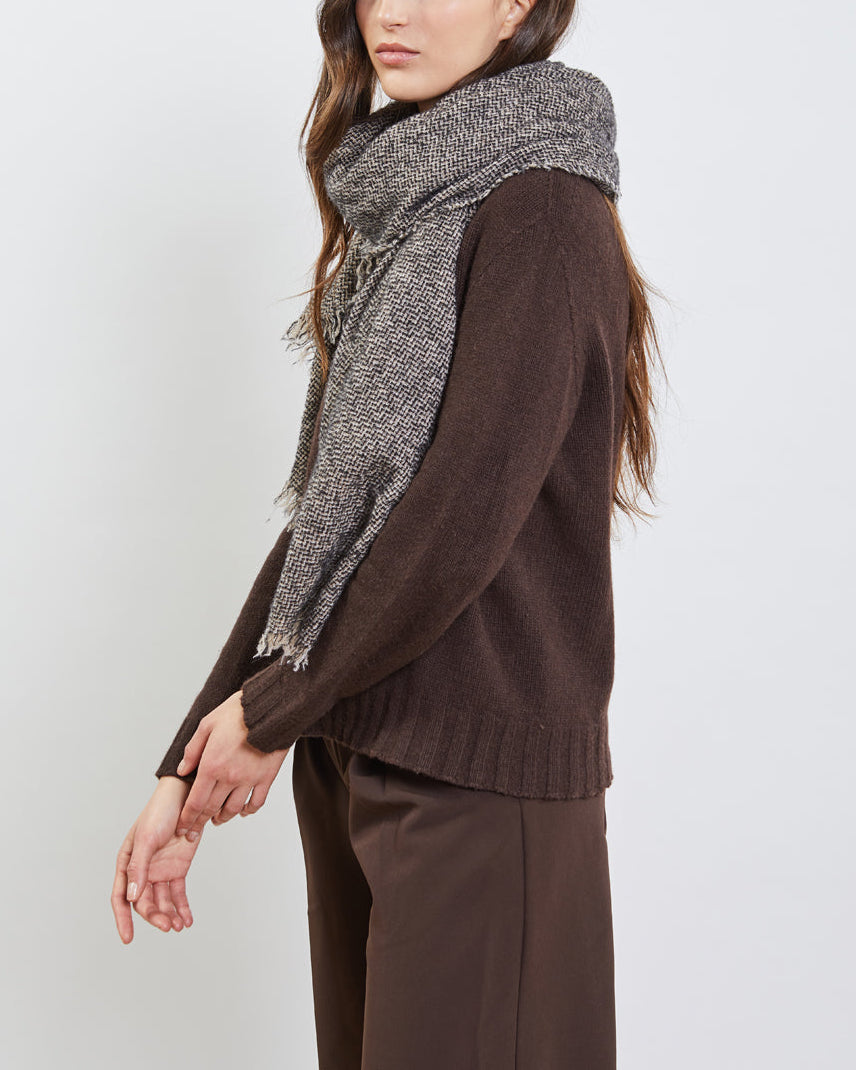 Alberto Geometric Wool Scarf