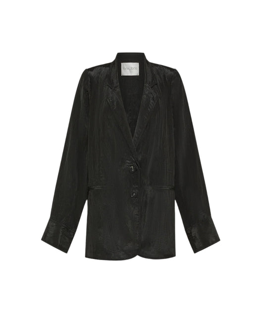Oversized Satin Jacket Black
