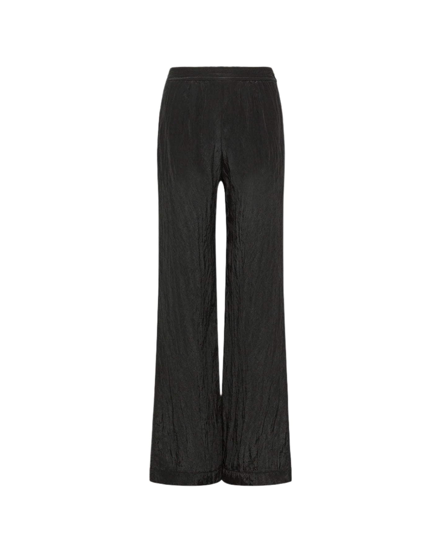 Flared Satin Trousers Black