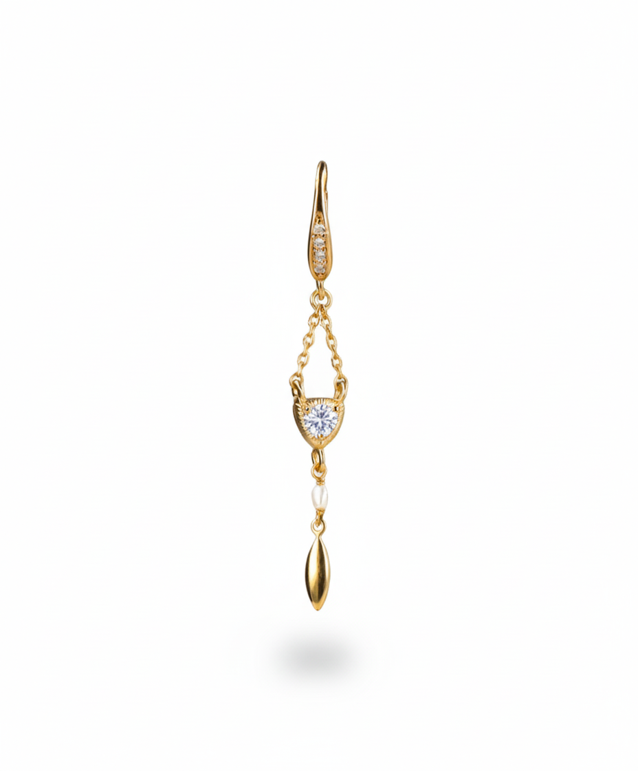 Heritage Earring Silver White Pearl