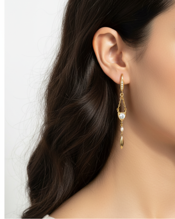 Heritage Earring Silver White Pearl