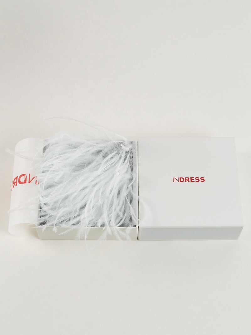 Ostritch Feather Brooch Ice