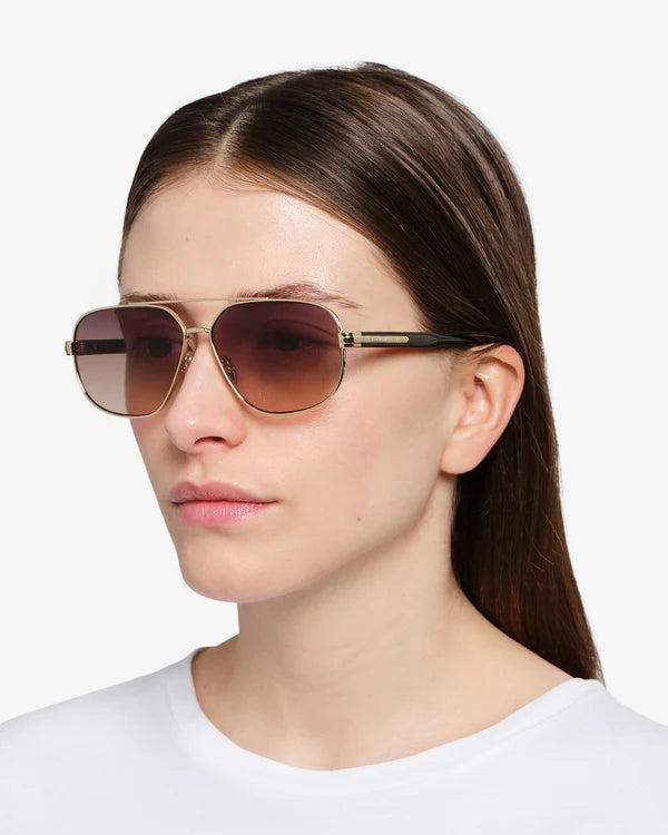 Clero Aviator Sunglasses Gold/Gray
