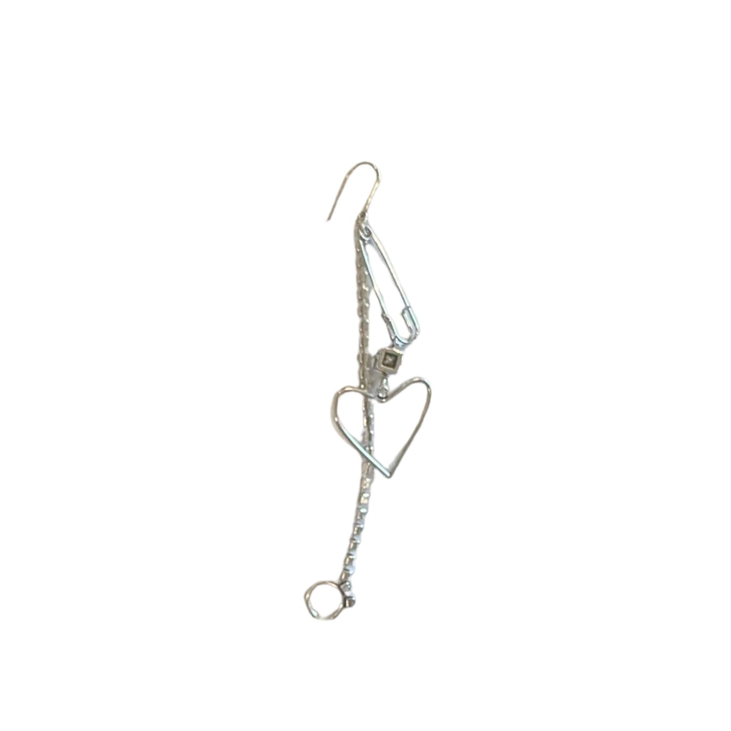 Heart Cuff Silver Earring