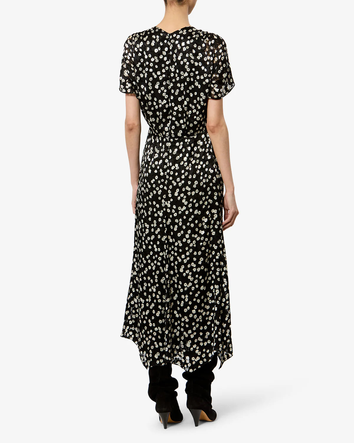 Herva Printed Silk Maxi Dress Black