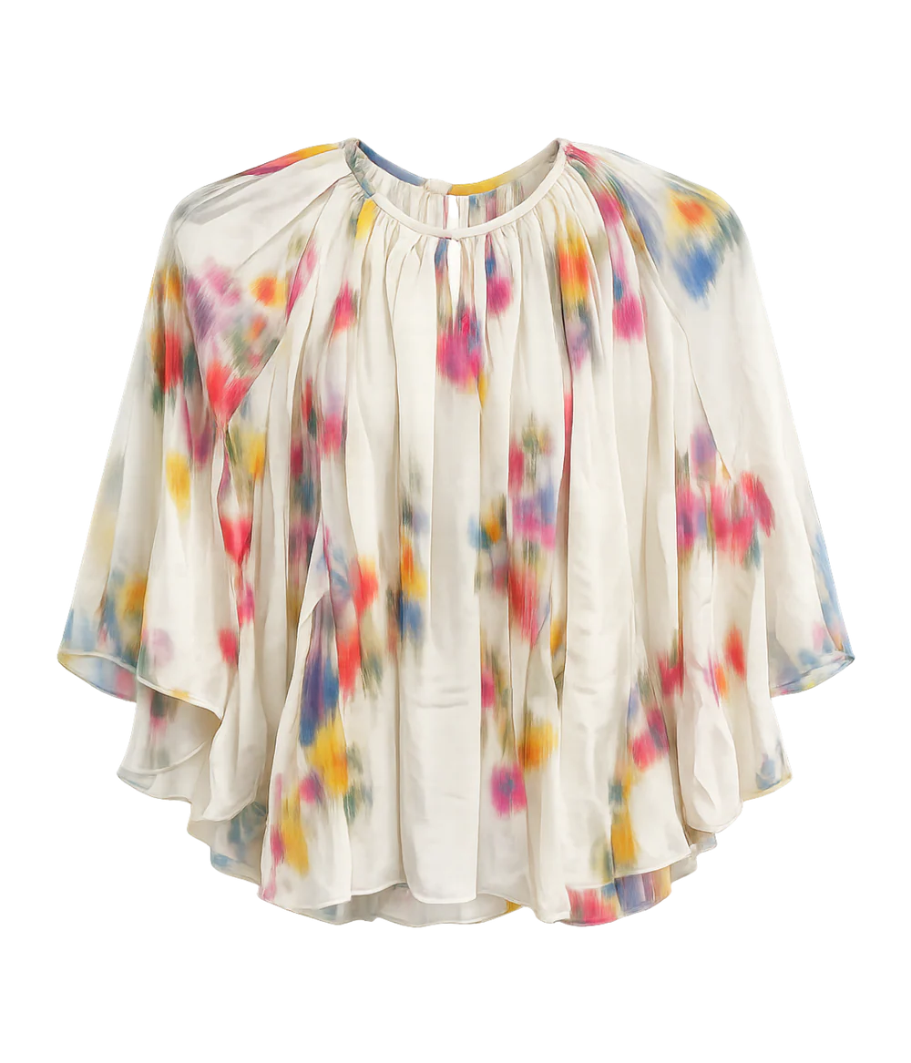 Lara Floral Top White