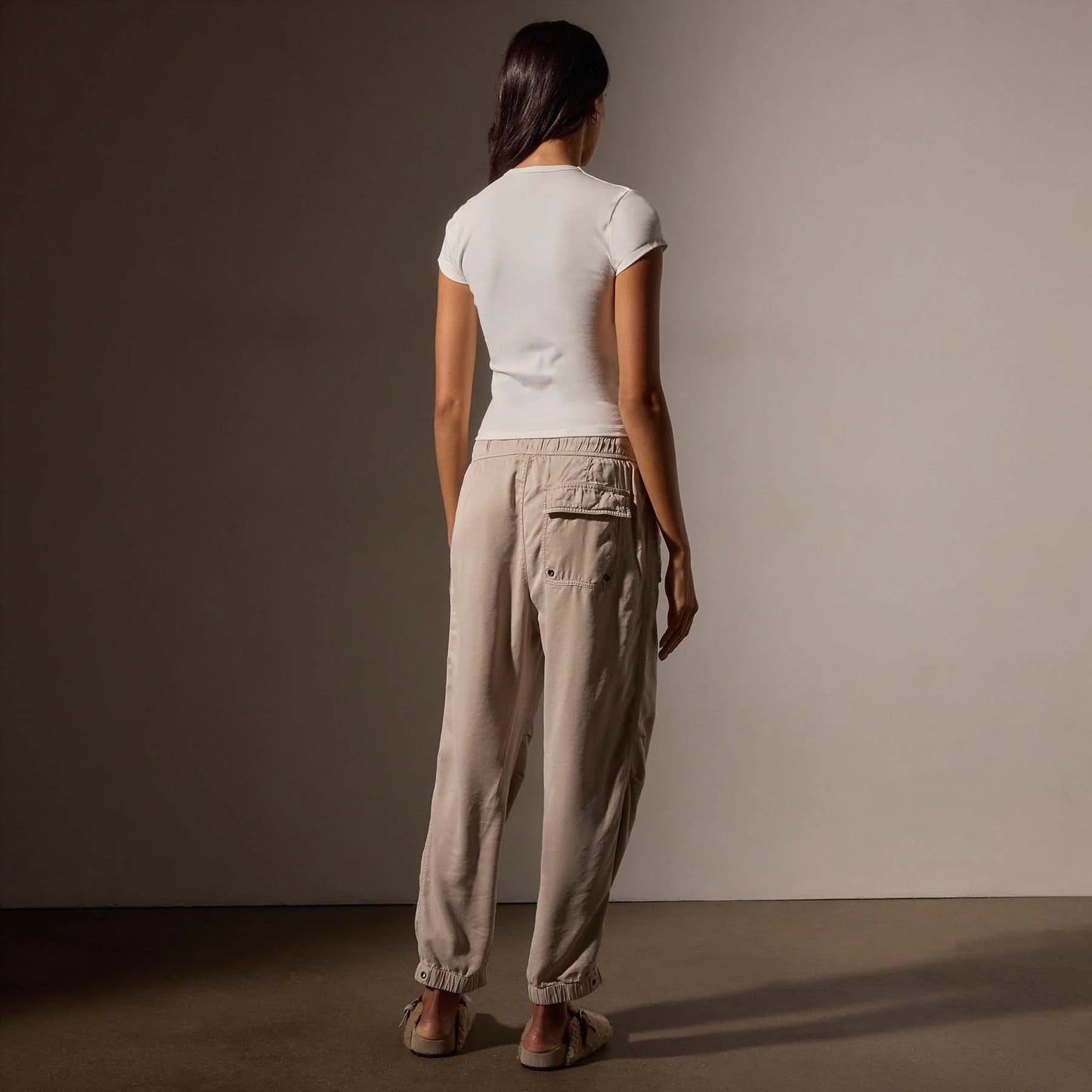 Deep V Short Sleeve Tee White