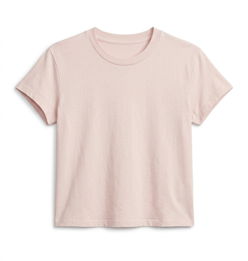 Shrunken Crew Neck Tee Rose Quartz