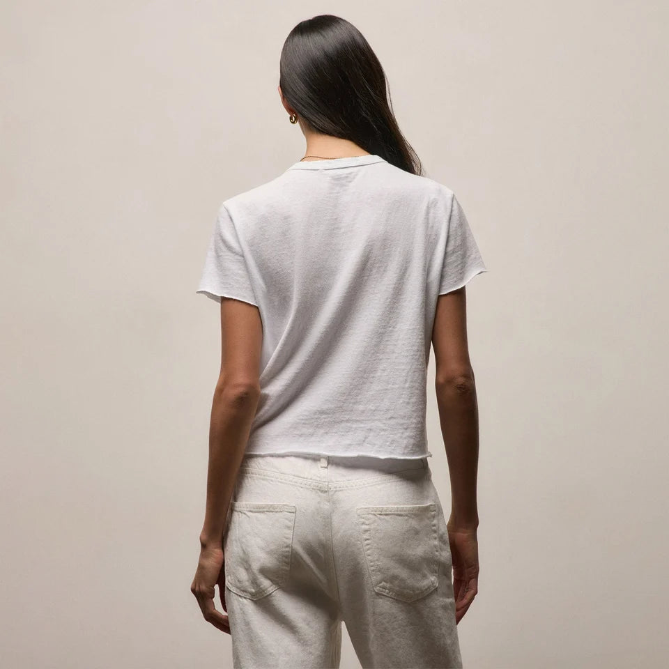 Slub Jersey Shrunken Tee White