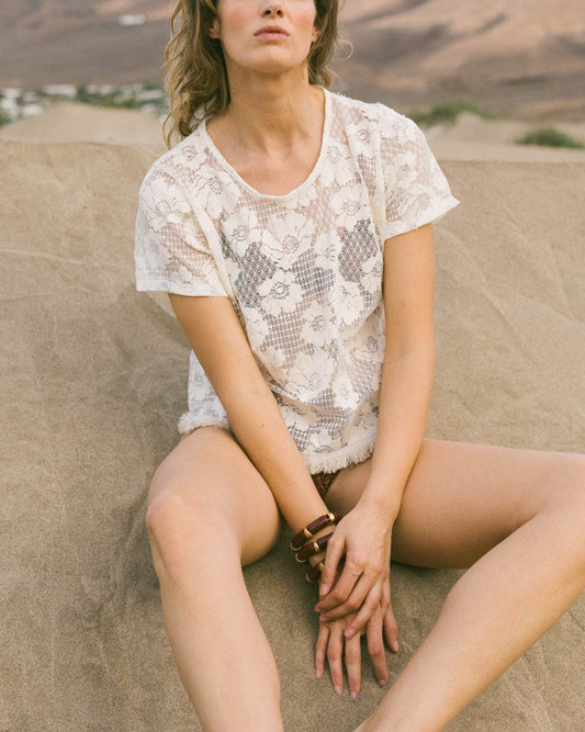 Carlos Tee Shirt Cream Lace