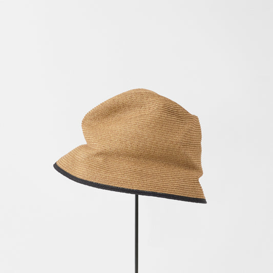 Boxed Hat Brim Switch Color Line Edge Brown/Black