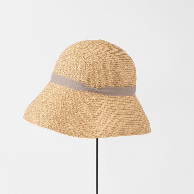 Raffia Paper Braid Hat Natural/Gray