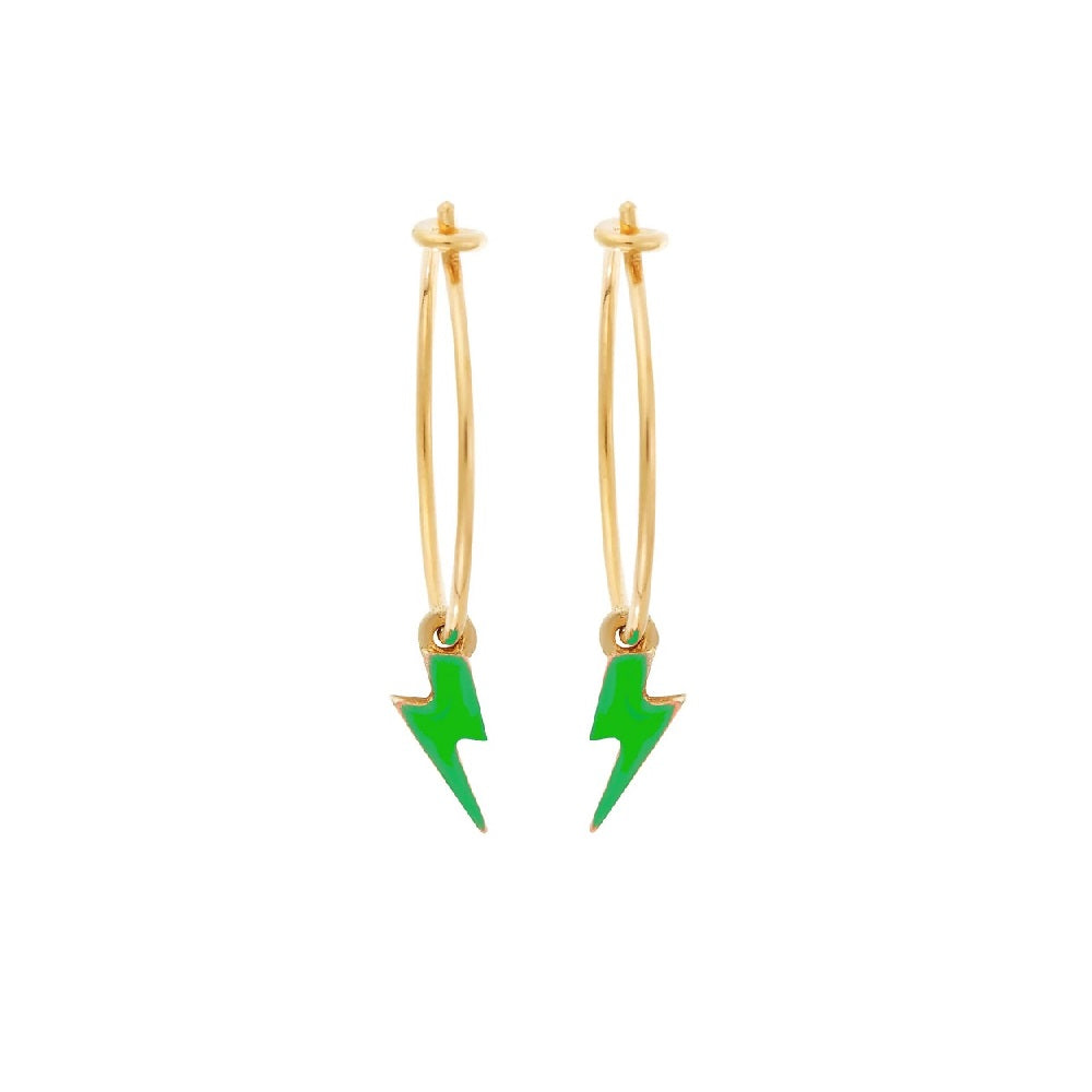 Thunder Bolt Hoops Neon Green