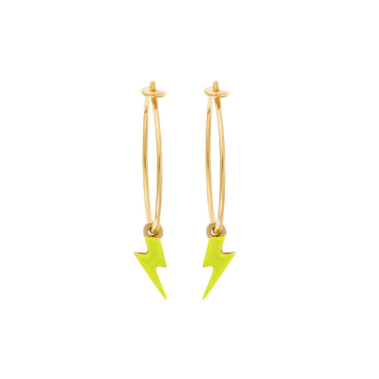Thunder Bolt Hoops Neon Yellow