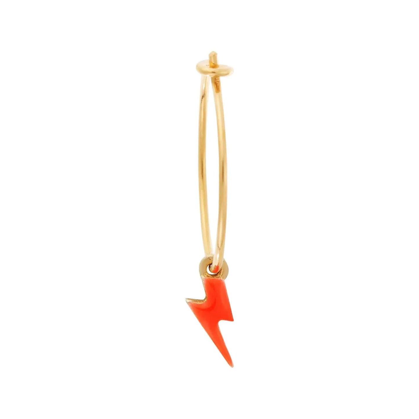 Thunder Bolt Hoops Neon Pink