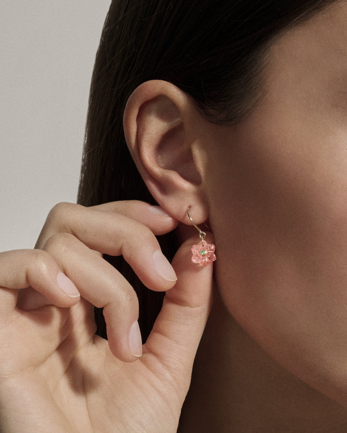 Ida Earring Strawberry Quartz