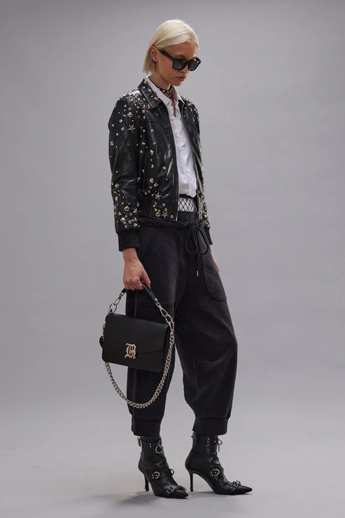 Deconstructed Cropped Sweatpant Black