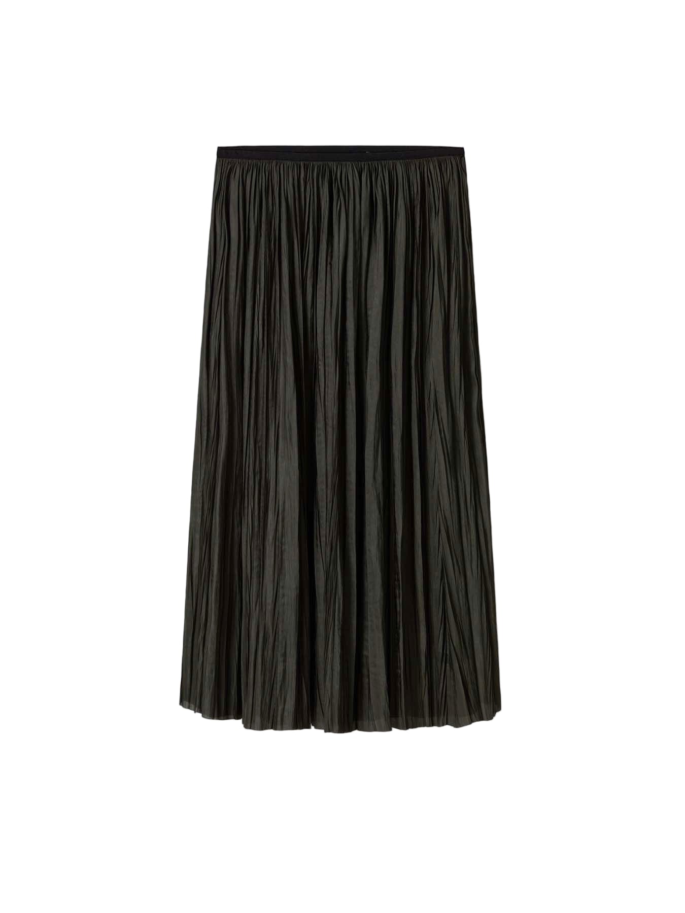 Plissé Midi Skirt Green