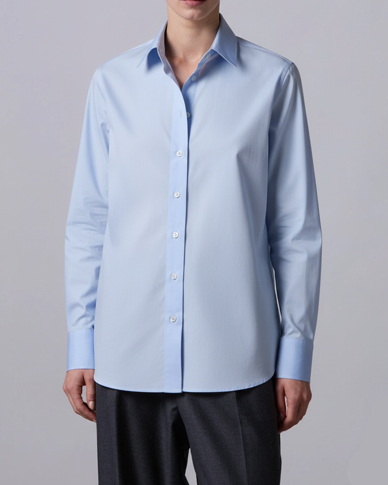Cotton Poplin Shirt Blue