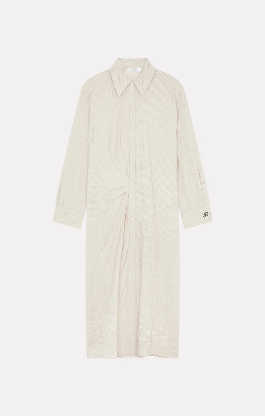 Jilly Geometric Stripe Dress White