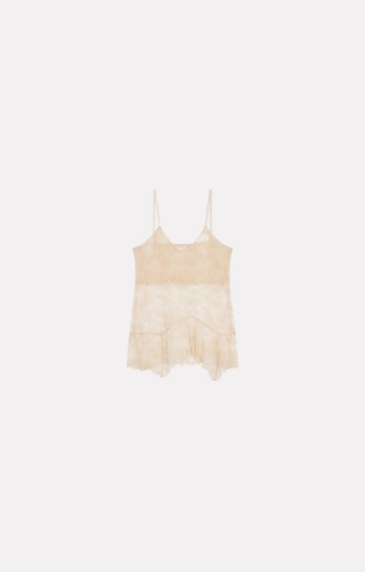 Latte Chantilly Lace Top White
