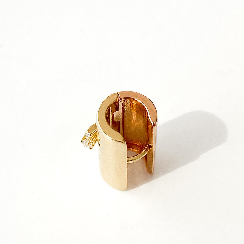 Tube Classic Gold and Diamond Earring