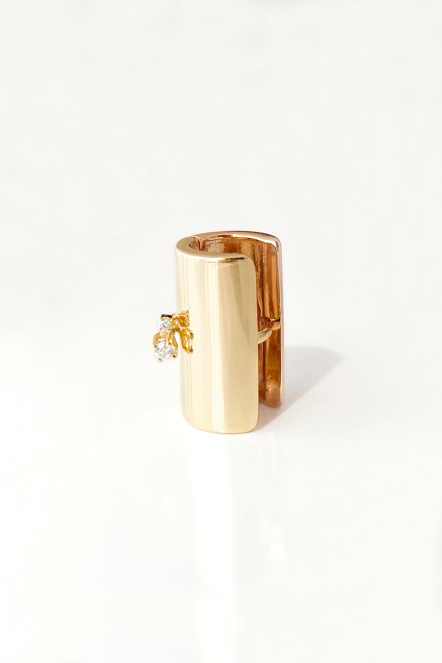Tube Classic Gold and Diamond Earring