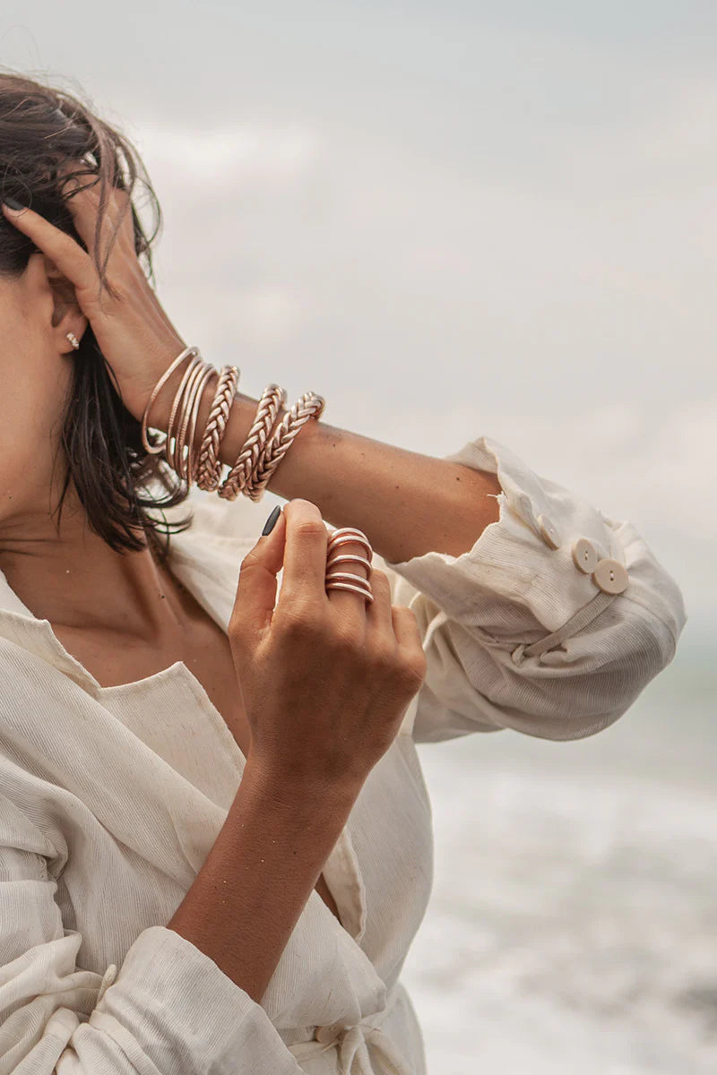 Champagne Kumali Mantra Thick Bracelet