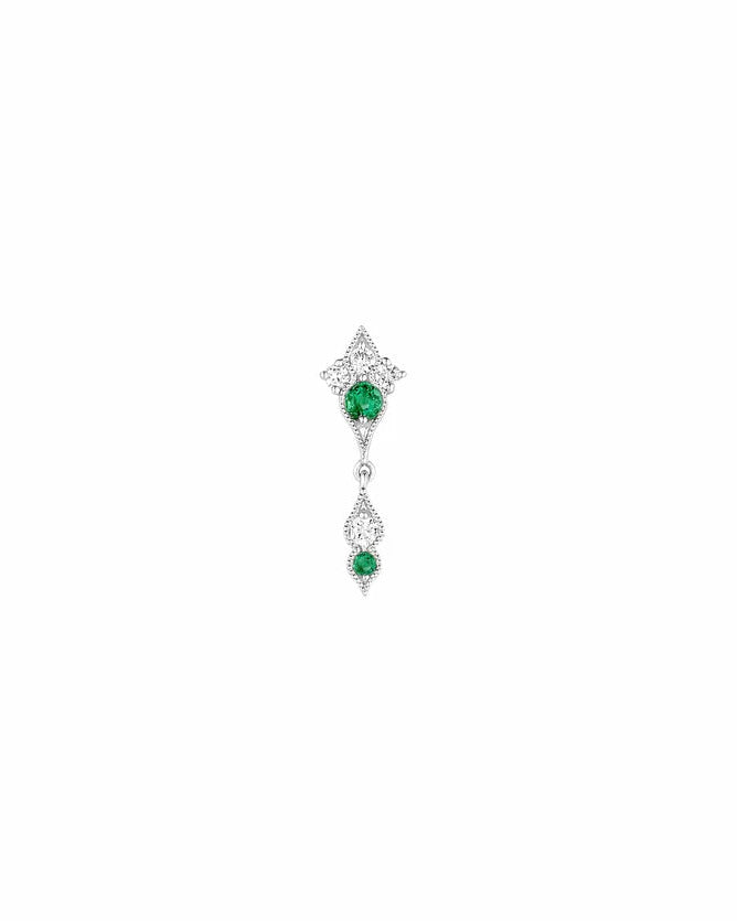 Hope White Gold,Diamond & Emerald Earring